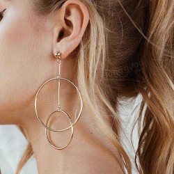 Trendy Hollow Hoop Earring Fashion Minimalism Long Earring Drop Sweet Jewerly For Women