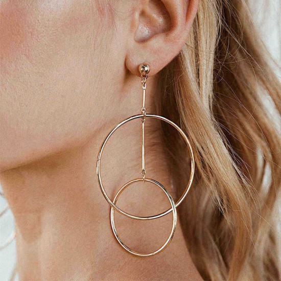 Trendy Hollow Hoop Earring Fashion Minimalism Long Earring Drop Sweet Jewerly For Women