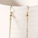 Trendy Irregular 18K Golden Earrings White Shell Rhinestones Ear Drop Earring for Women