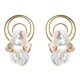 Trendy Irregular White Shell Earring Geometric 18K Gold Earrings for Women Gift