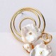 Trendy Irregular White Shell Earring Geometric 18K Gold Earrings for Women Gift