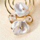 Trendy Irregular White Shell Earring Geometric 18K Gold Earrings for Women Gift