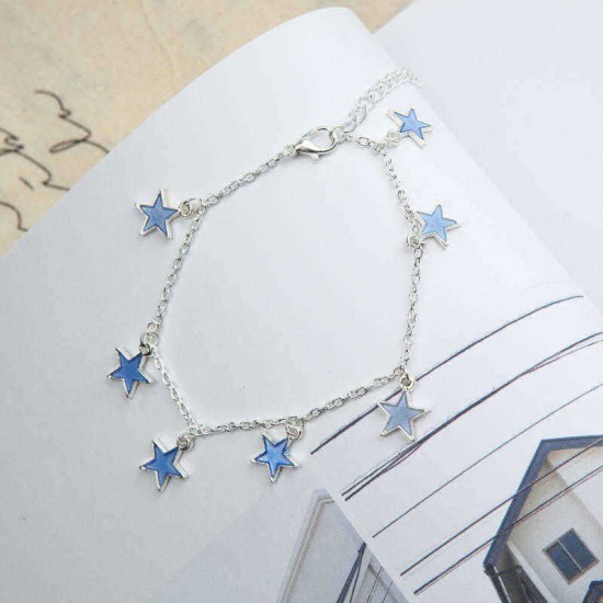 Trendy Luminous Blue Star Anklet Foot Chain Barefoot Sandal Beach Jewelry Bracelet Gift for Women