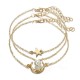 Trendy Multi-layer Anklet Moon Star Pearl Pendant Chain Anklet Bohemian Jewelry for Women