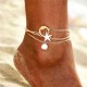 Trendy Multi-layer Anklet Moon Star Pearl Pendant Chain Anklet Bohemian Jewelry for Women