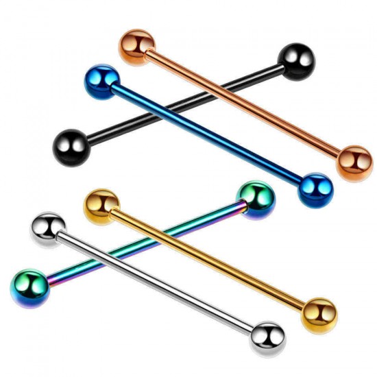 Trendy Multicolor Stainless Steel Ear Holes Barbell Ear Stud Gift for Men Women