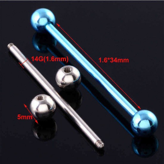 Trendy Multicolor Stainless Steel Ear Holes Barbell Ear Stud Gift for Men Women