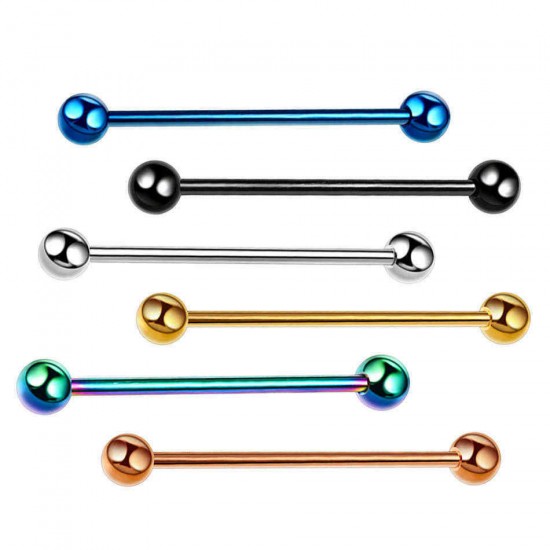 Trendy Multicolor Stainless Steel Ear Holes Barbell Ear Stud Gift for Men Women