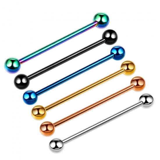 Trendy Multicolor Stainless Steel Ear Holes Barbell Ear Stud Gift for Men Women