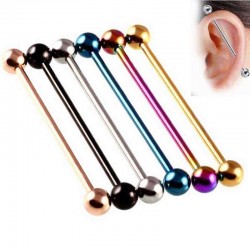 Trendy Multicolor Stainless Steel Ear Holes Barbell Ear Stud Gift for Men Women