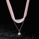 Trendy Multicolor Velvet Artificial Pearl Choker Women Necklaces