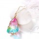 Trendy Natural Stone Gold Line Necklace Colorful Handmade Crystal Charm Necklace for Women