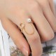 Trendy Open End Ring 18K Gold Plated Zirconia Round Pearl Ring for Women