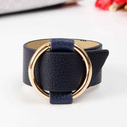 Trendy PU Leather Alloy Circle Bracelet For Women