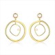 Trendy Pearl Geometric Round Shape Drop Earring Gold Plated Women Earrings