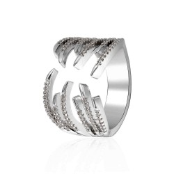 Trendy Platinum Plated Rhinestones Women Gift Ring