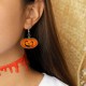 Trendy Pumpkin Smile Pendant Earrings Funny 3D Stereoscopic Halloween Resin Cartoon Earring