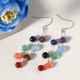 Trendy Rainbow Stones Zinc Alloy Colorful Yoga Bead Dangle Earrings for Women