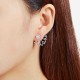 Trendy Rhinestone Earring Hollow Lotus Double Side Ear Stud for Women