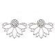 Trendy Rhinestone Earring Hollow Lotus Double Side Ear Stud for Women