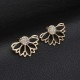 Trendy Rhinestone Earring Hollow Lotus Double Side Ear Stud for Women