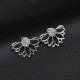 Trendy Rhinestone Earring Hollow Lotus Double Side Ear Stud for Women