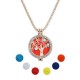 Trendy Rhinestone Fragrance Necklace Life Tree Essential Oil Necklace For Women