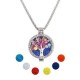 Trendy Rhinestone Fragrance Necklace Life Tree Essential Oil Necklace For Women