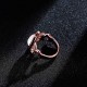 Trendy Rose Gold Engagement Ring Circle Shape Opal Ring Cothing Accessories