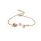 Trendy Rose Gold Silver Plated Flower Chain Bracelets for Women