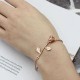 Trendy Rose Gold Silver Plated Flower Chain Bracelets for Women