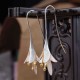 Trendy S925 Silver Ear Drop Delicate Magnolia Flower Earrings Gift for Her Women