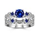 Trendy Sapphire Star Moon Creative Ring Set Weeding Jewelry Gift for Women