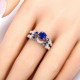 Trendy Sapphire Star Moon Creative Ring Set Weeding Jewelry Gift for Women