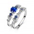 Trendy Sapphire Star Moon Creative Ring Set Weeding Jewelry Gift for Women