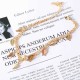 Trendy Silver Gold Color Leaf Pendant Anklet Double Layer Ball Charm Bracelet