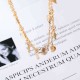 Trendy Silver Gold Color Leaf Pendant Anklet Double Layer Ball Charm Bracelet