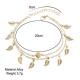 Trendy Silver Gold Color Leaf Pendant Anklet Double Layer Ball Charm Bracelet