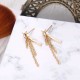 Trendy Star Magic Wand Ear Stud Diamond Gold Shimmer Earring For Women