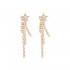 Trendy Star Magic Wand Ear Stud Diamond Gold Shimmer Earring For Women