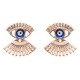 Trendy Statement Eye Eyelash Ear Stud Earrings Silver Rose Gold Plated