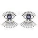 Trendy Statement Eye Eyelash Ear Stud Earrings Silver Rose Gold Plated