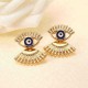 Trendy Statement Eye Eyelash Ear Stud Earrings Silver Rose Gold Plated