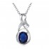 Trendy Sterling Silver Blue Rhinestone Pendant Necklaces Elegant Crystal Necklace for Women