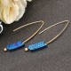 Trendy Stylish Natural Ore Multicolor Texture Arrowhead Earring Jewelry for Women