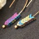 Trendy Stylish Natural Ore Multicolor Texture Arrowhead Earring Jewelry for Women