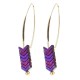 Trendy Stylish Natural Ore Multicolor Texture Arrowhead Earring Jewelry for Women