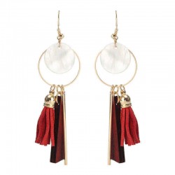 Trendy Tassels Wood Shell Ear Drop Elegant Earrings