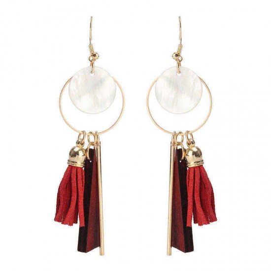 Trendy Tassels Wood Shell Ear Drop Elegant Earrings