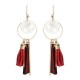 Trendy Tassels Wood Shell Ear Drop Elegant Earrings